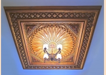 Unique carved ceiling from oak and lime tree