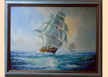 Sea landscape, sailing ships